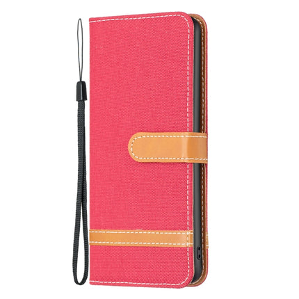 Color Block Denim Texture Leather Phone Case, For Xiaomi Poco M4 Pro, For Xiaomi Poco M4 Pro 5G