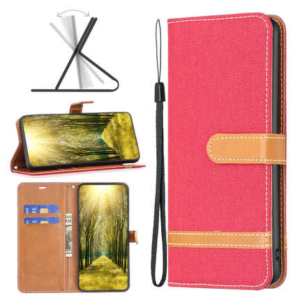 Color Block Denim Texture Leather Phone Case, For Xiaomi Poco M4 Pro, For Xiaomi Poco M4 Pro 5G