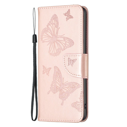 Two Butterflies Embossing Leather Phone Case, For Xiaomi Poco M4 Pro, For Xiaomi Poco M4 Pro 5G