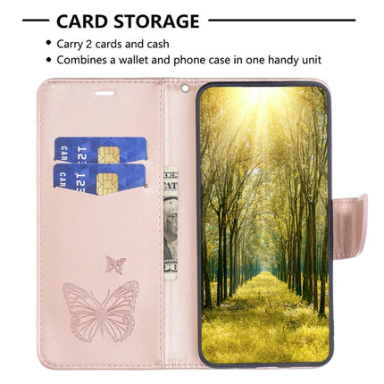 Two Butterflies Embossing Leather Phone Case, For Xiaomi Poco M4 Pro, For Xiaomi Poco M4 Pro 5G
