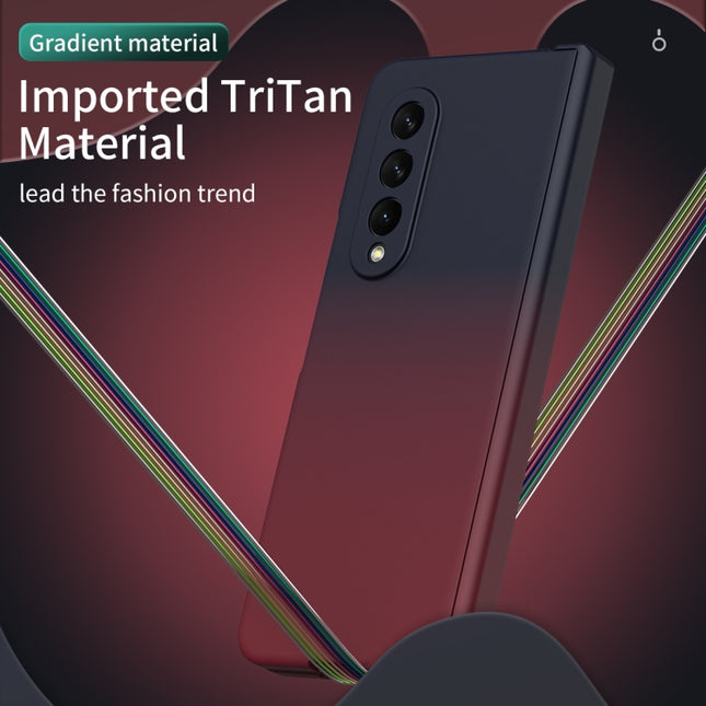 Gradient Color Hinge Flip Phone Case, For Samsung Galaxy Z Fold3 5G Without Film, For Samsung Galaxy Z Fold3 5G With Film