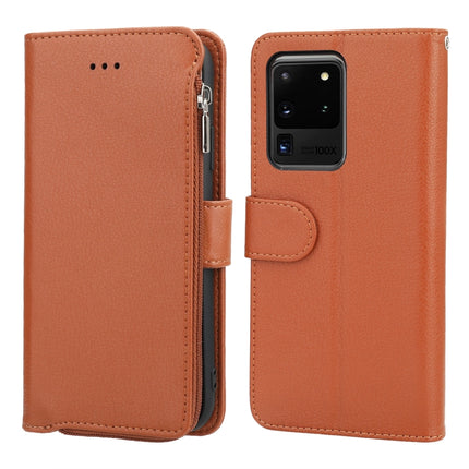 Microfiber Zipper Horizontal Flip Leather Case, For Samsung Galaxy S20, For Samsung Galaxy S20+, For Samsung Galaxy S20 Ultra, For Samsung Galaxy S22 Ultra 5G