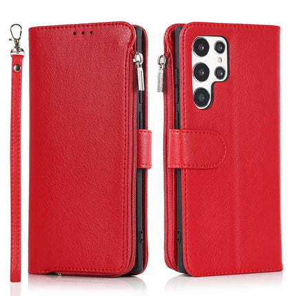 Microfiber Zipper Horizontal Flip Leather Case, For Samsung Galaxy S20, For Samsung Galaxy S20+, For Samsung Galaxy S20 Ultra, For Samsung Galaxy S22 Ultra 5G