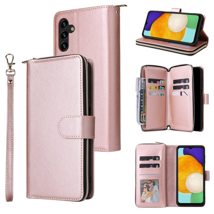 9 Card Slots Zipper Wallet Bag Leather Phone Case, For Samsung Galaxy A03s EU Version, For Samsung Galaxy A13 5G, For Samsung Galaxy A33 5G, For Samsung Galaxy A53 5G