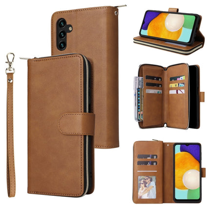 9 Card Slots Zipper Wallet Bag Leather Phone Case, For Samsung Galaxy A03s EU Version, For Samsung Galaxy A13 5G, For Samsung Galaxy A33 5G, For Samsung Galaxy A53 5G
