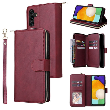 9 Card Slots Zipper Wallet Bag Leather Phone Case, For Samsung Galaxy A03s EU Version, For Samsung Galaxy A13 5G, For Samsung Galaxy A33 5G, For Samsung Galaxy A53 5G