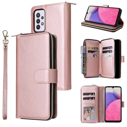 9 Card Slots Zipper Wallet Bag Leather Phone Case, For Samsung Galaxy A03s EU Version, For Samsung Galaxy A13 5G, For Samsung Galaxy A33 5G, For Samsung Galaxy A53 5G