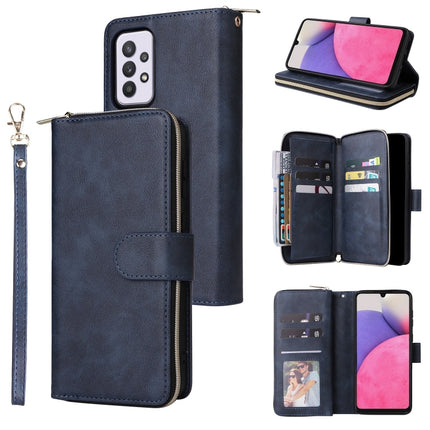 9 Card Slots Zipper Wallet Bag Leather Phone Case, For Samsung Galaxy A03s EU Version, For Samsung Galaxy A13 5G, For Samsung Galaxy A33 5G, For Samsung Galaxy A53 5G