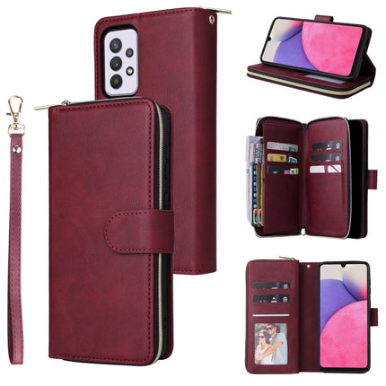 9 Card Slots Zipper Wallet Bag Leather Phone Case, For Samsung Galaxy A03s EU Version, For Samsung Galaxy A13 5G, For Samsung Galaxy A33 5G, For Samsung Galaxy A53 5G