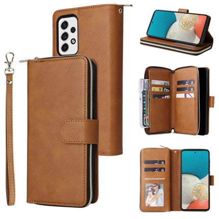 9 Card Slots Zipper Wallet Bag Leather Phone Case, For Samsung Galaxy A03s EU Version, For Samsung Galaxy A13 5G, For Samsung Galaxy A33 5G, For Samsung Galaxy A53 5G