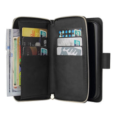 9 Card Slots Zipper Wallet Bag Leather Phone Case, For iPhone 13 mini, For iPhone 13, For iPhone 13 Pro, For iPhone 13 Pro Max