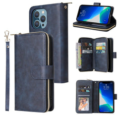 9 Card Slots Zipper Wallet Bag Leather Phone Case, For iPhone 13 mini, For iPhone 13, For iPhone 13 Pro, For iPhone 13 Pro Max