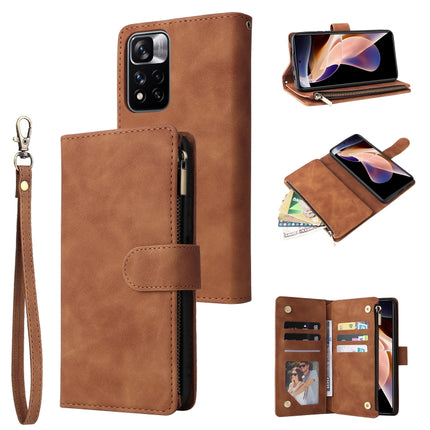 Multifunctional Frosted Zipper Wallet Leather Phone Case, For Samsung Galaxy A53 5G, For Xiaomi Redmi Note 11 Pro China, For Xiaomi Redmi Note 11 China