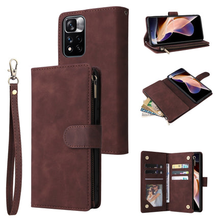 Multifunctional Frosted Zipper Wallet Leather Phone Case, For Samsung Galaxy A53 5G, For Xiaomi Redmi Note 11 Pro China, For Xiaomi Redmi Note 11 China
