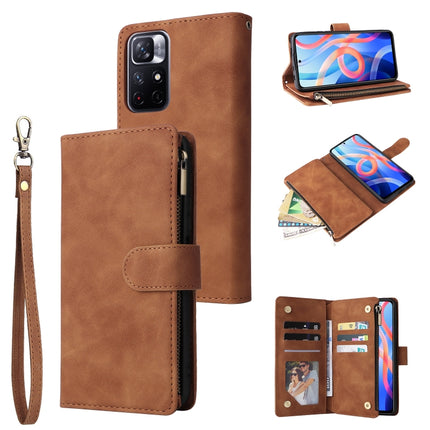 Multifunctional Frosted Zipper Wallet Leather Phone Case, For Samsung Galaxy A53 5G, For Xiaomi Redmi Note 11 Pro China, For Xiaomi Redmi Note 11 China