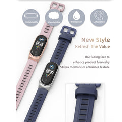 For Xiaomi Mi Band 6 / 5 / 4 / 3 Mijobs Flat Hole Silicone Watch Band, CS Case, Plus Case