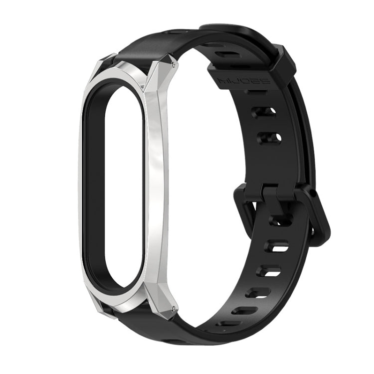 For Xiaomi Mi Band 6 / 5 / 4 / 3 Mijobs Flat Hole Silicone Watch Band, GT Case