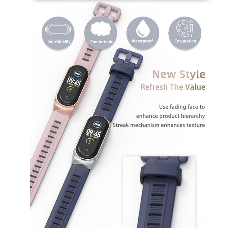 For Xiaomi Mi Band 6 / 5 / 4 / 3 Mijobs Flat Hole Silicone Watch Band, GT Case