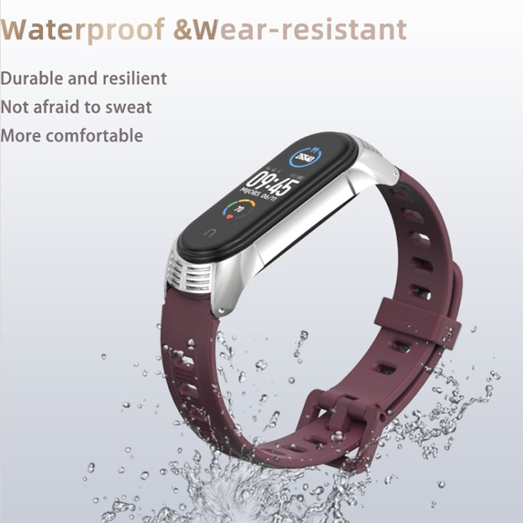 For Xiaomi Mi Band 6 / 5 / 4 / 3 Mijobs Flat Hole Silicone Watch Band, GT Case