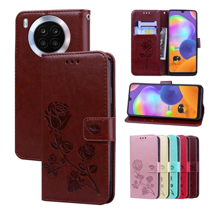 Rose Embossed Leather Phone Case, For Xiaomi Redmi 10C, For Huawei nova 8i, For Huawei nova 9, For Honor X8