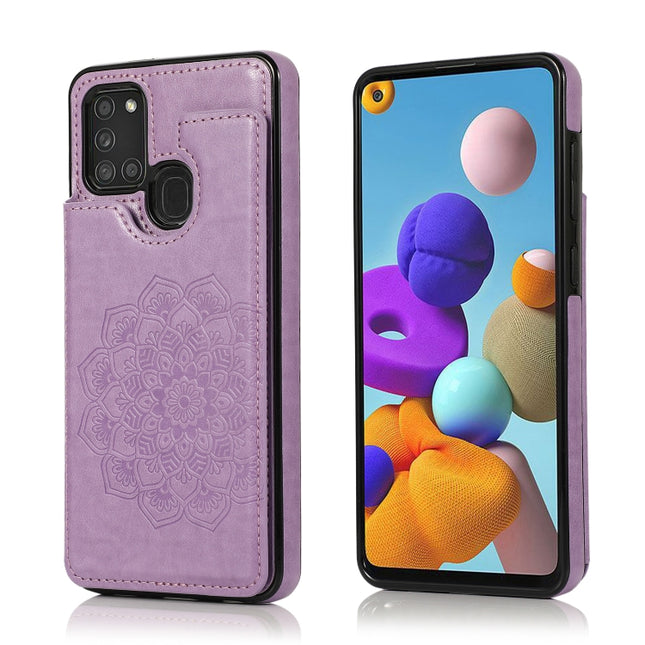 Double Buckle Mandala PU+TPU Phone Case, For Samsung Galaxy S20 FE, For Samsung Galaxy A21s, For Samsung Galaxy A22, For Samsung Galaxy A32