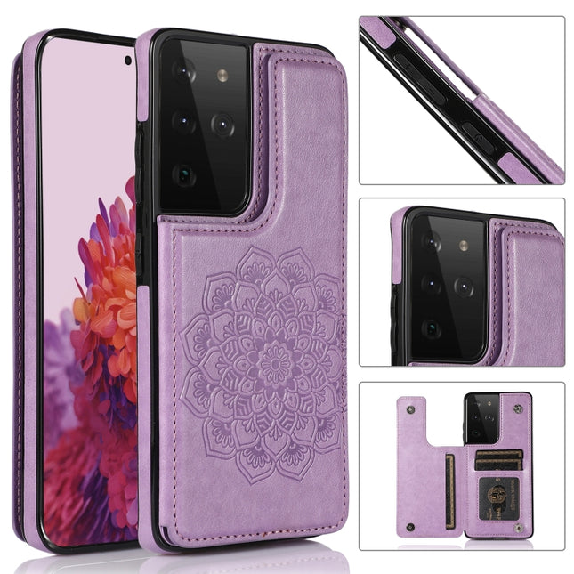 Double Buckle Mandala PU+TPU Phone Case, For Samsung Galaxy A42 5G, For Samsung Galaxy S21+ 5G, For Samsung Galaxy S21 Ultra 5G, For Samsung Galaxy S21 5G