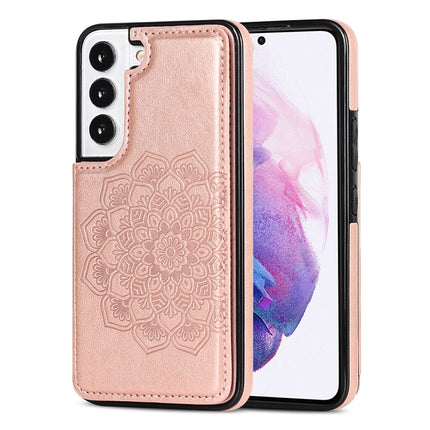 Double Buckle Mandala PU+TPU Phone Case, For Samsung Galaxy S22 5G, For Samsung Galaxy S22+ 5G, For Samsung Galaxy S22 Ultra 5G