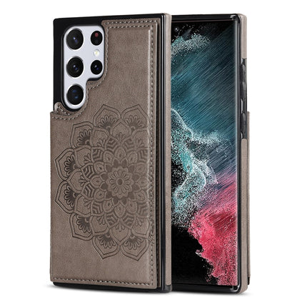 Double Buckle Mandala PU+TPU Phone Case, For Samsung Galaxy S22 5G, For Samsung Galaxy S22+ 5G, For Samsung Galaxy S22 Ultra 5G