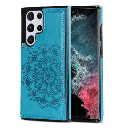 Double Buckle Mandala PU+TPU Phone Case, For Samsung Galaxy S22 5G, For Samsung Galaxy S22+ 5G, For Samsung Galaxy S22 Ultra 5G