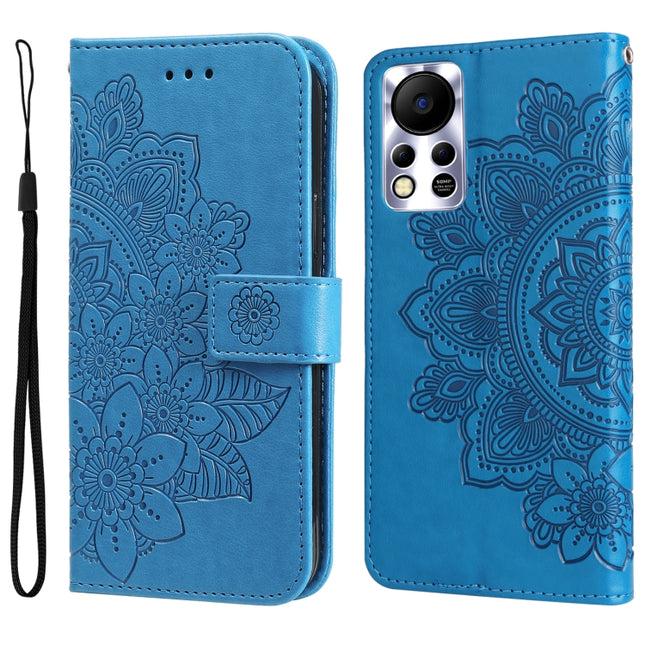 7-petal Flowers Embossed Flip Leather Phone Case, For Infinix Hot 11S NFC, For OPPO Reno7 Pro 5G, For Infinix Smart 6
