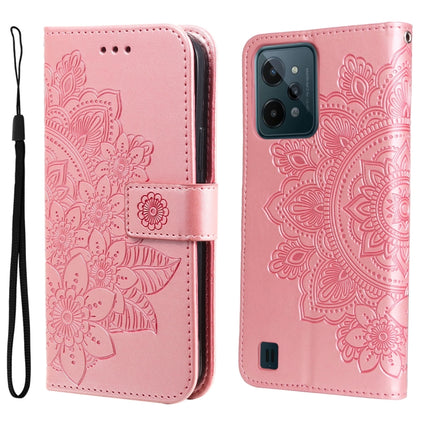 7-petal Flowers Embossed Flip Leather Phone Case, For Tecno Camon 18/18P, For Tecno Camon 18 Premier, For Infinix Hot 11S, For OPPO Realme C31 4G