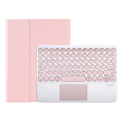 YA610B-A Candy Color Skin Feel Texture Round Keycap Bluetooth Keyboard Leather Case with Touchpad