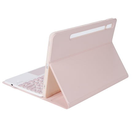 YA610B-A Candy Color Skin Feel Texture Round Keycap Bluetooth Keyboard Leather Case with Touchpad
