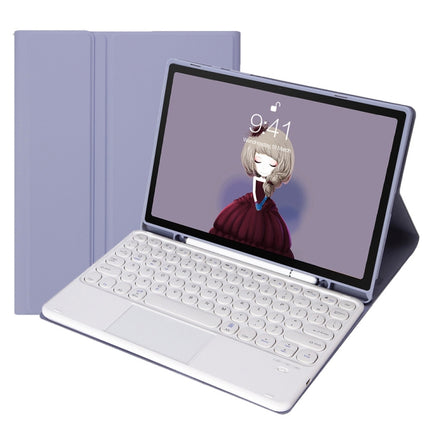 YA610B-A Candy Color Skin Feel Texture Round Keycap Bluetooth Keyboard Leather Case with Touchpad