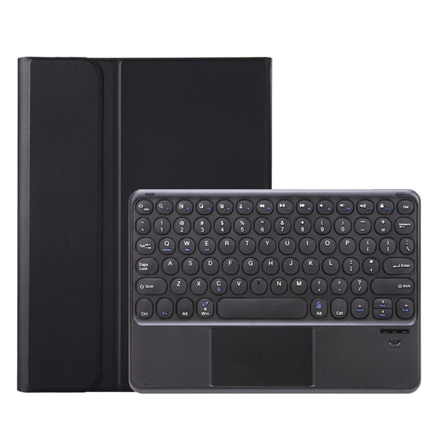YA610B-A  Lambskin Texture Voltage Round Keycap Bluetooth Keyboard Leather Case with Touchpad