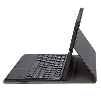 YA610B-A  Lambskin Texture Voltage Round Keycap Bluetooth Keyboard Leather Case with Touchpad