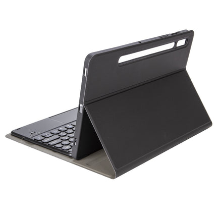 YA610B-A  Lambskin Texture Voltage Round Keycap Bluetooth Keyboard Leather Case with Touchpad