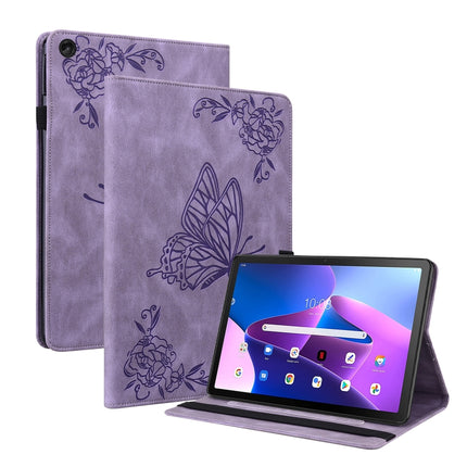 Butterfly Flower Embossed Leather Tablet Case, For Lenovo Tab M10 Plus 10.6 3rd Gen, For Lenovo Tab P11 TB-J606F