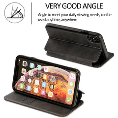 Knight Magnetic Suction Leather Phone Case, For iPhone X / XS, For iPhone XR, For iPhone XS Max, For iPhone SE 2022 / SE 2020 / 7 / 8, For iPhone 7 Plus / 8 Plus