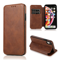 Knight Magnetic Suction Leather Phone Case, For iPhone X / XS, For iPhone XR, For iPhone XS Max, For iPhone SE 2022 / SE 2020 / 7 / 8, For iPhone 7 Plus / 8 Plus