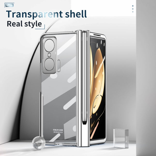 Electroplating Hinge Phone Case with Stylus, For Huawei Mate X2, For Honor Magic V, For Samsung Galaxy Z Fold2 5G, For Xiaomi Mi Mix Fold, For Samsung Galaxy Z Fold2 5G with Film