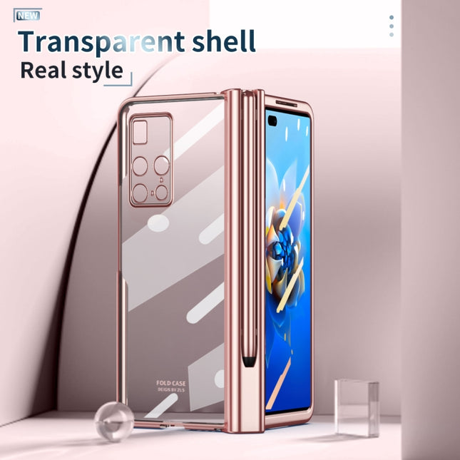 Full Body Electroplating Hinge Phone Case with Stylus, For Huawei Mate X2 with Film, For Honor Magic V with Film, For Xiaomi Mi Mix Fold with Film