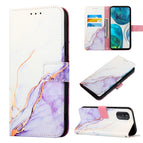 For Motorola Moto G52 / White Purple LS006