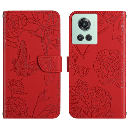 Skin Feel Butterfly Peony Embossed Leather Phone Case, For OnePlus 10R/ACE, For OnePlus Nord CE 2 5G, For OnePlus Nord CE2 Lite/Realme 9 Pro 5G/Realme V25, For Motorola Moto G 5G 2022