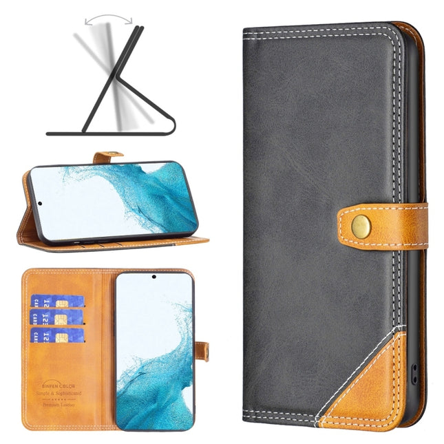 Color Matching Double Sewing Thread Leather Phone Case, For Samsung Galaxy S22 5G, For Samsung Galaxy S22+ 5G, For Samsung Galaxy S22 Ultra 5G, For Samsung Galaxy S21 5G