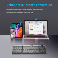 B089 Bluetooth Foldable Keyboard with Numeric, B089(Silver), B089 (Black)