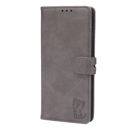 Embossed Happy Cat Pattern Leather Phone Case, For Google Pixel 6a, For Google Pixel 7 5G, For Google Pixel 7 Pro 5G, For Xiaomi Redmi 10A
