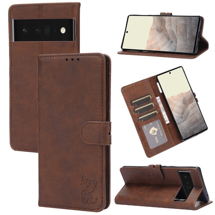 Embossed Happy Cat Pattern Leather Phone Case, For Google Pixel 6a, For Google Pixel 7 5G, For Google Pixel 7 Pro 5G, For Xiaomi Redmi 10A