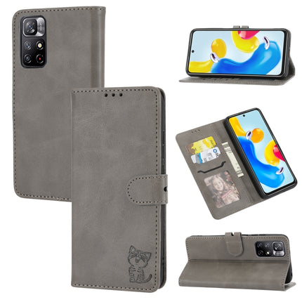 Embossed Happy Cat Pattern Leather Phone Case, For Xiaomi Redmi Note 11 4G Global/11S, For Xiaomi Redmi Note 11 Pro Global, For Samsung Galaxy A23 4G, For Xiaomi Poco M4 Pro