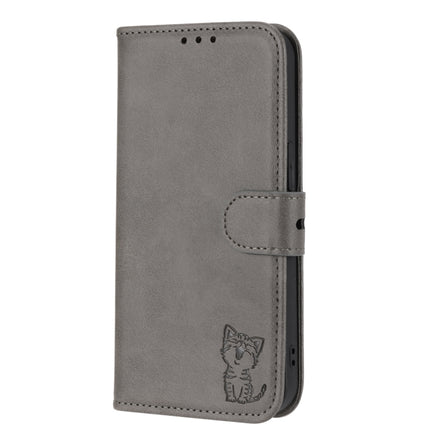 Embossed Happy Cat Pattern Leather Phone Case, For Xiaomi Redmi Note 11 4G Global/11S, For Xiaomi Redmi Note 11 Pro Global, For Samsung Galaxy A23 4G, For Xiaomi Poco M4 Pro
